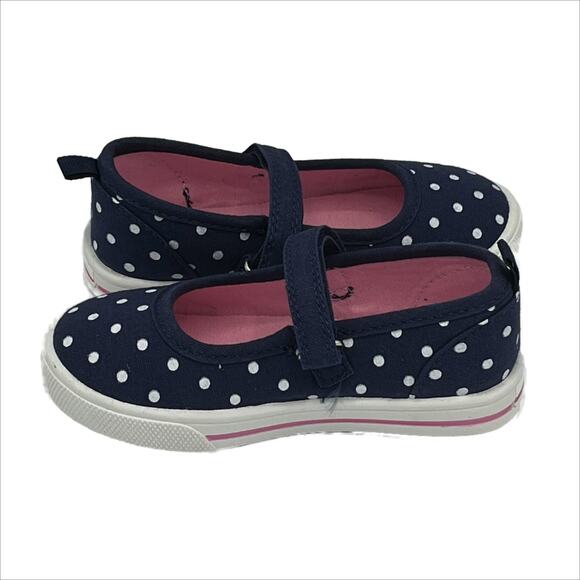Simple Joys by Carter Canvas Mary Jane Navy/White Polk-a-Dot Size 8 - Picture 4 of 12